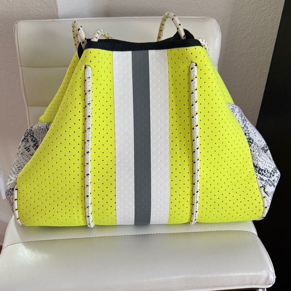 Parker & Hyde Neoprene Parker Tote in Yellow and Gray